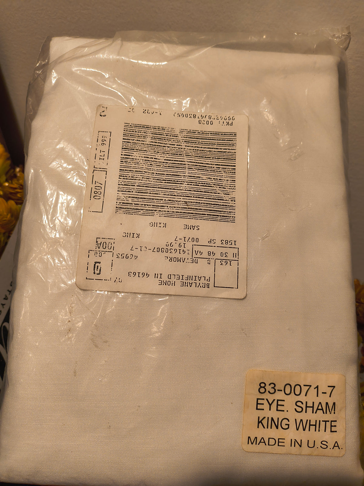 King Size White Pillow Eye Sham