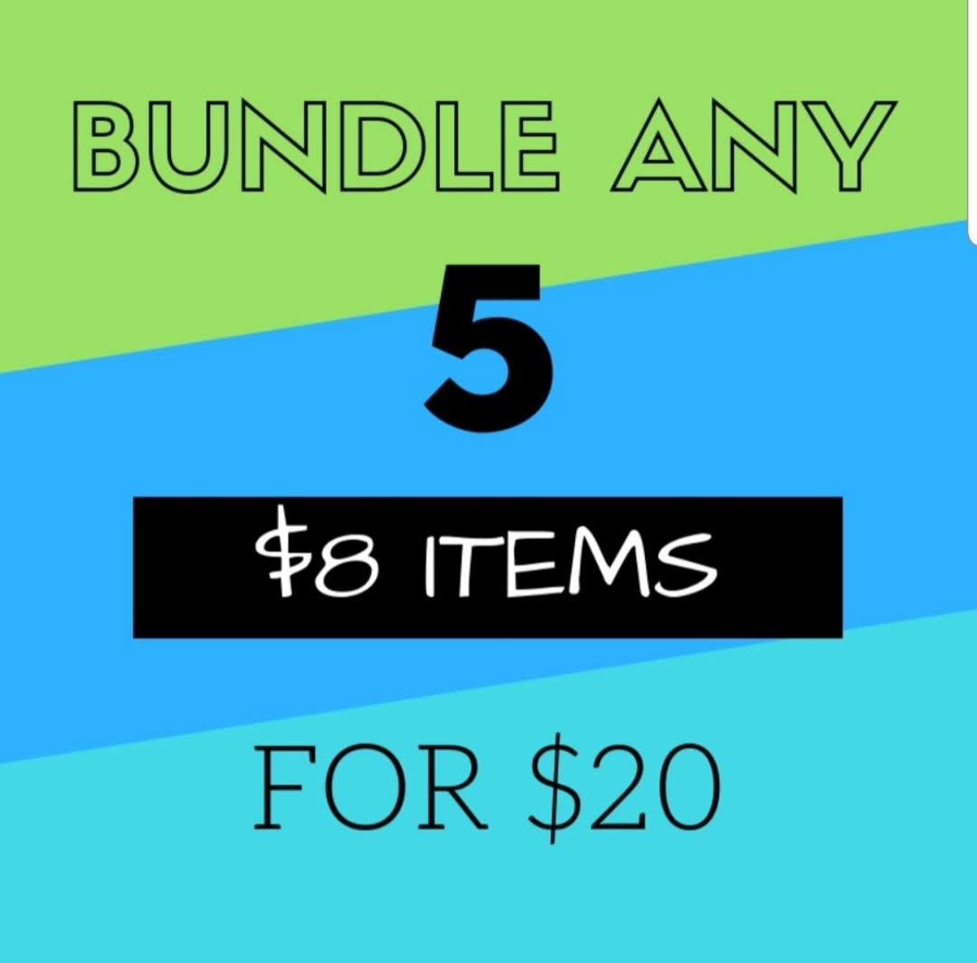 Colors of blue and green Promo Bundle Any 5 $8 Items For $20