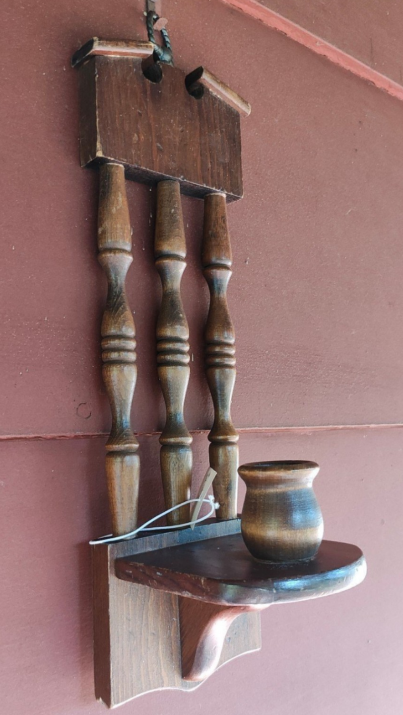 Wooden Wall Accent Candle Holder 