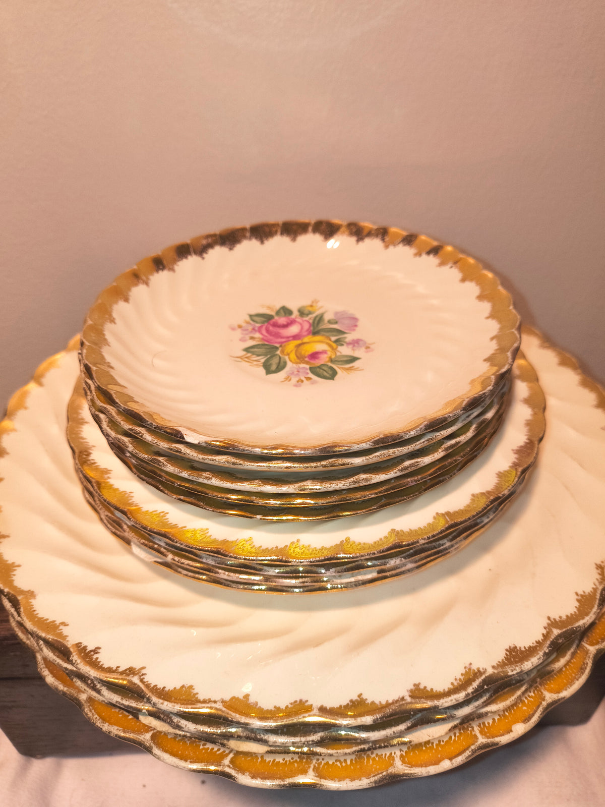 Quban Royal Dinner Plates showing on top are the saucers