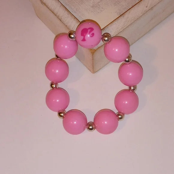 Mattel Pink beaded Barbie Bracelet 