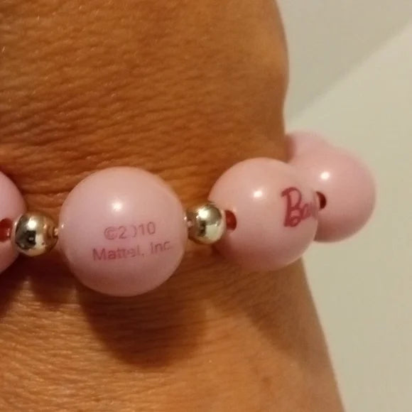 2010 Pink Beaded Barbie Bracelet