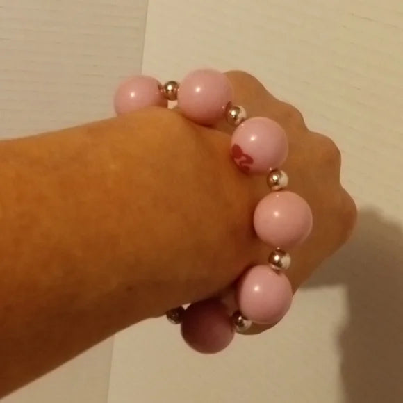 2010 Pink Beaded Barbie Bracelet
