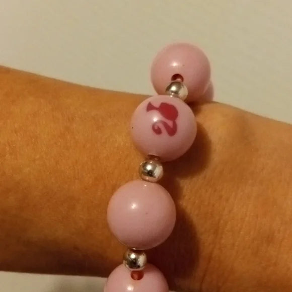 2010 Pink Beaded Barbie Bracelet