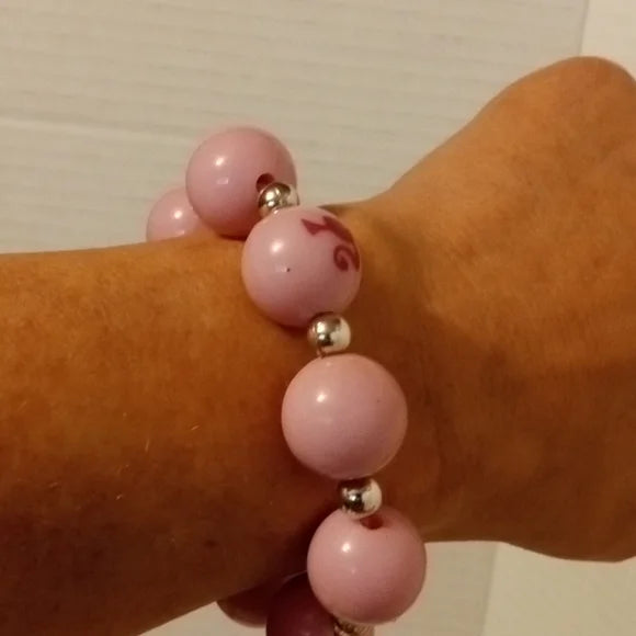 2010 Pink Beaded Barbie Bracelet