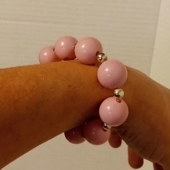 2010 Pink Beaded Barbie Bracelet