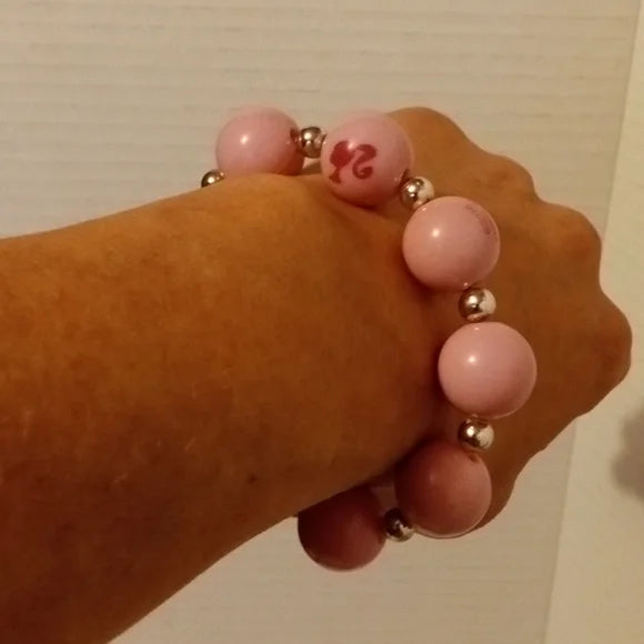 2010 Pink Beaded Barbie Bracelet