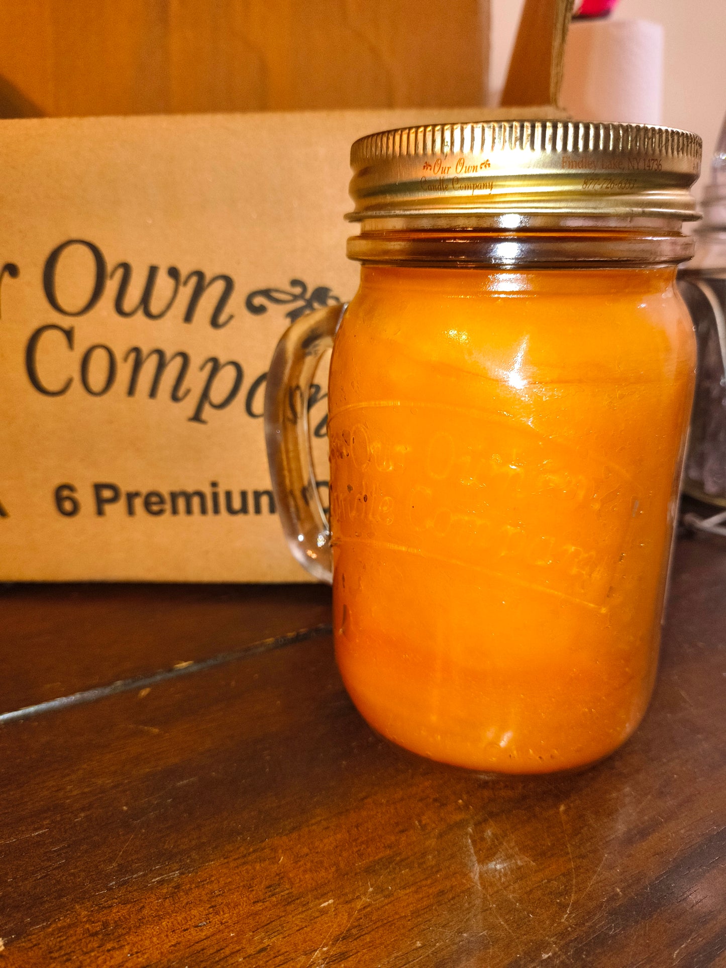 Carmel Pecan Scented Candles Farmhouse Mason Jars